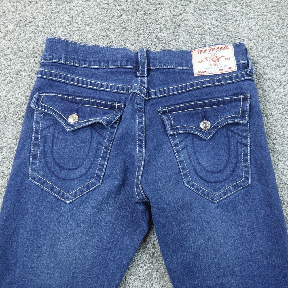 True Religion Jeans Mens 32X32 Dark Blue Denim Pants Geno Relaxed Slim Straight
